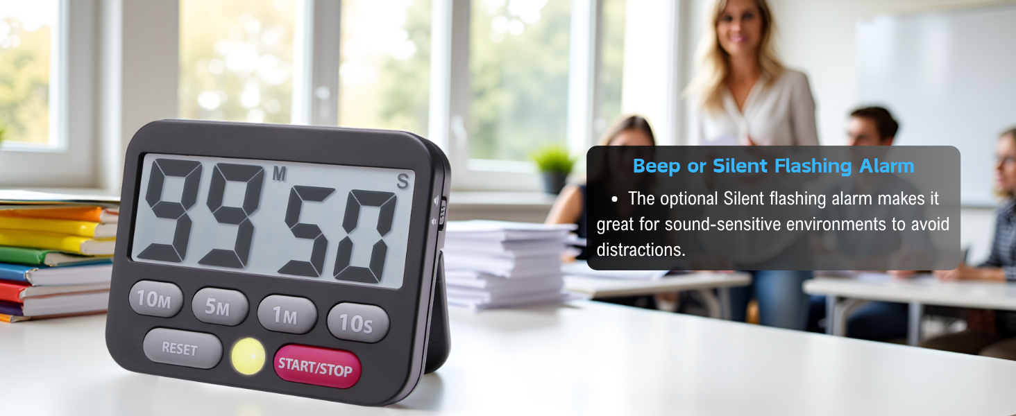 Searon Digital Kitchen Timer, Magnetic, LED Alert, Kickstand for Cooking Classroom Homework Fitness