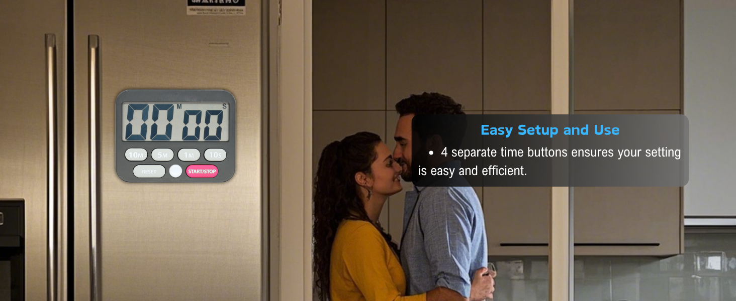 Searon Digital Kitchen Timer, Magnetic, LED Alert, Kickstand for Cooking Classroom Homework Fitness