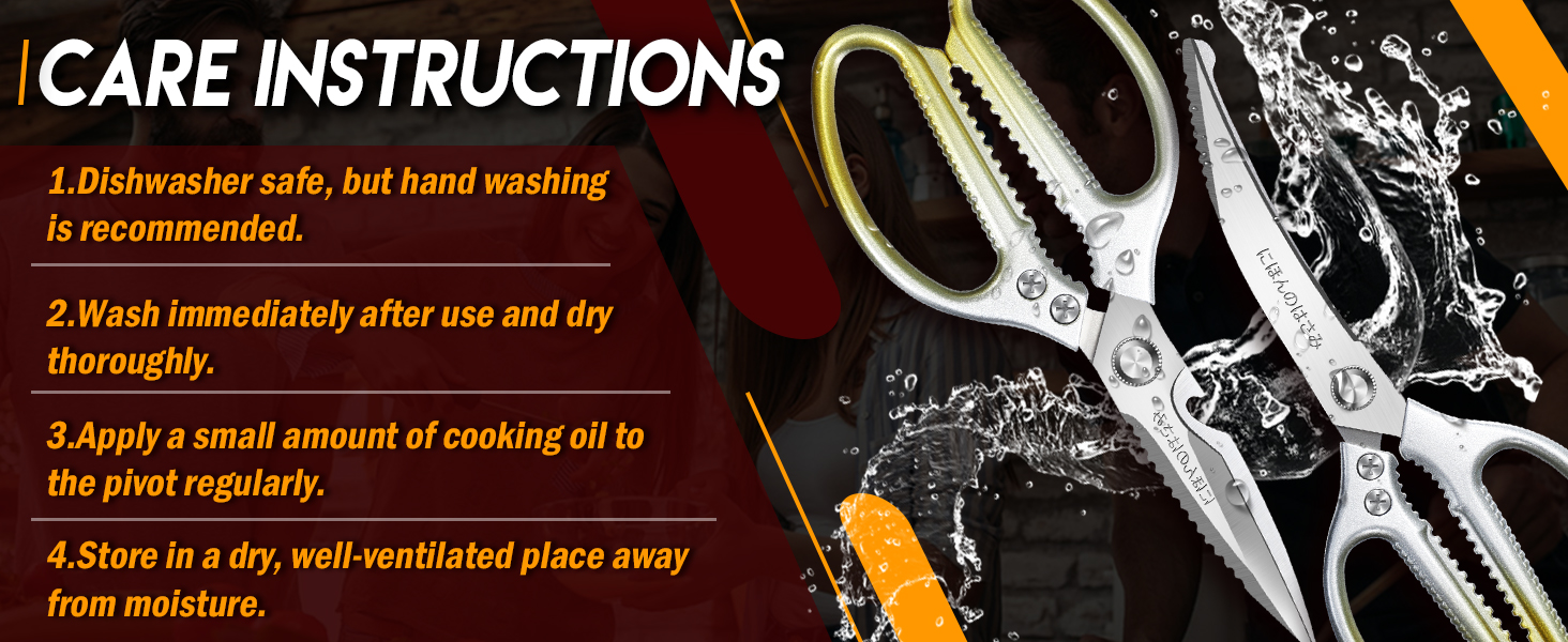 TIJERAS Kitchen Scissors Set Gold - Stainless Steel Kitchen Shear, Sharp Meat Scissors, Heavy Duty Poultry Shears, Japanese Cooking Scissor for Food, Chicken, and Turkey, Christmas Gifts for Men Women