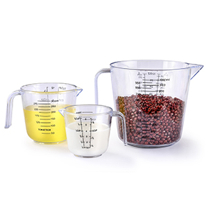 Measuring Cup Set, HIA 3PCS Plastic Liquid Measuring Cups for Prepping, Baking and Cooking, Dishwasher Safe (4, 1.5 and 3/4 Cup)