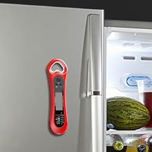 Meat Thermometer Digital, Instant Read Meat Thermometer for Grill and Cooking, with Bottle Opener, Backlight & Calibration Food Thermometer, Kitchen Gadgets for BBQ, Turkey, Candy, Liquids