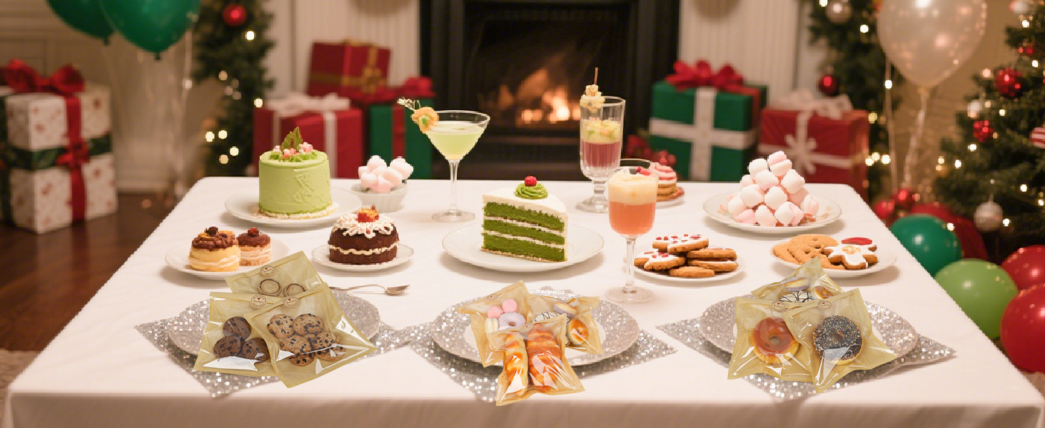 SUREHOME Cookie Bags Small Brown Paper Bags with Window 100 Pcs Thank You Stickers 5.7 x 6.5 Inch Individual Heat Sealable Kraft Bakery Bags for Gift Giving, Treats, Snacks, Baked Goods Packaging