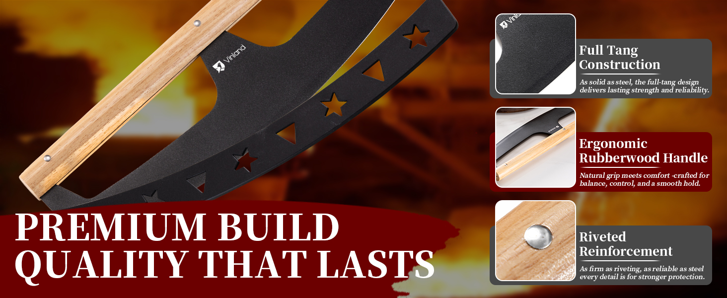 16-Inch Pizza Cutter Rocker Blade, Food Grade Stainless Steel Slicing Knife & Sharp, Rust-Proof, Stylish Rubberwood Wood Handle, Protective Cover - Professional Pizza Oven Accessories, Black