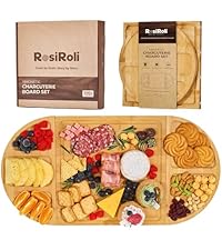 Acacia Wood Cutting Board for Kitchen, Set of 3 - Durable 1" Thick Chopping Boards with Juice Grooves & Handles for Prep & Serving, Impressive Gift for Housewarming, Christmas, and Home Chefs