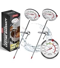 BOMATA 2-Pack Candy Thermometer with Pot Clip, Waterproof IP67 and 2.5