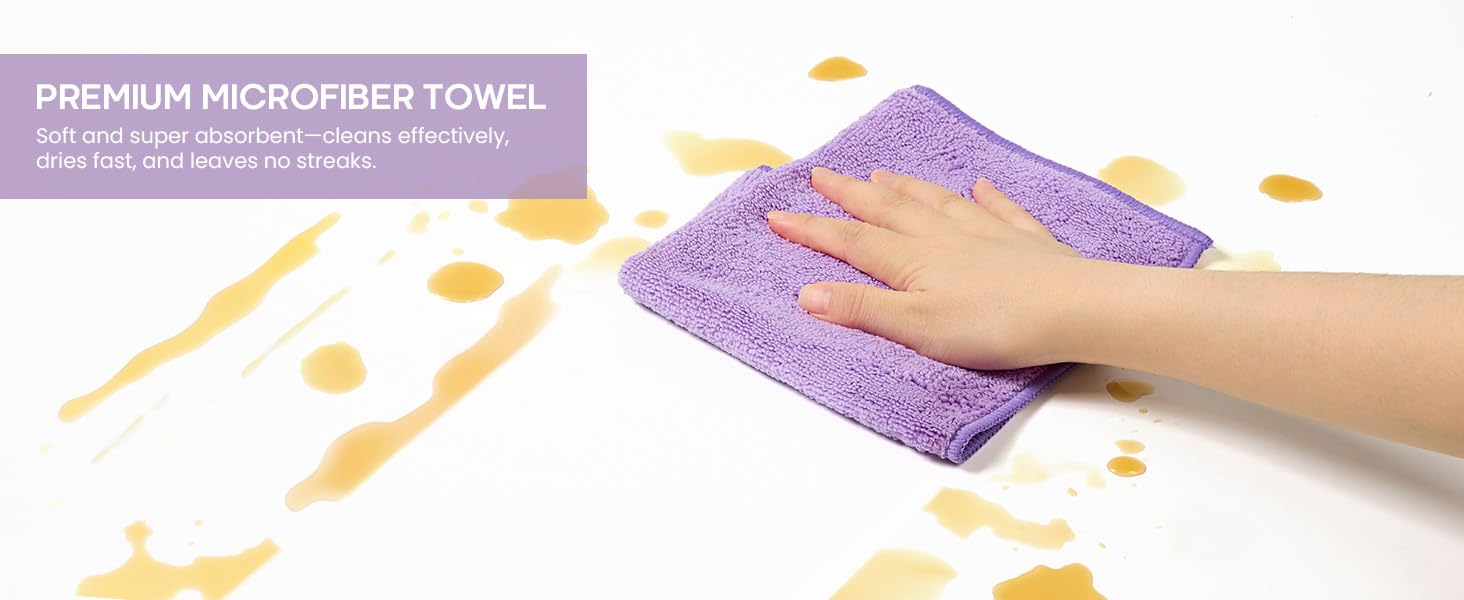 Microfiber Cleaning Cloth, 12 Pack Assorted Color Cleaning Rags for Housekeeping, Colorful Reusable Microfiber Towels for Car, Kitchen, Bathroom and Household Cleaning Supplies, 11.8