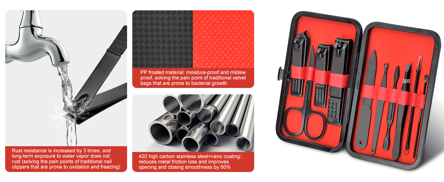 Manicure Set Gifts for Men Fathers Day Dad Gifts Professional Stainless Steel Nail Clipper Kit for Dad Him Husband Brother Boyfriend Teen Boys for Birthday Christmas Stocking Stuffers Anniversary