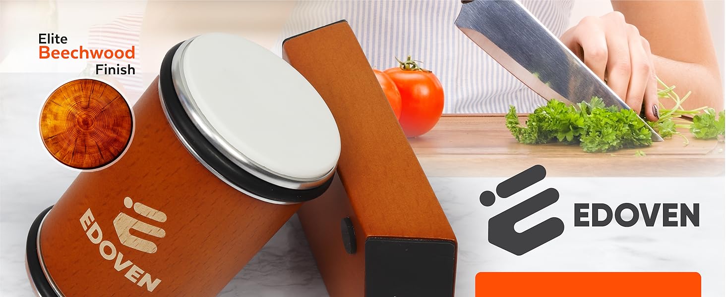 Knife Sharpener Tool – Rolling Knife Sharpener Kit with Diamond & Ceramic Discs, Magnetic 15° & 20° Angle Guide, Manual Kitchen Knife Sharpener for Steel Knives, Ideal Gift