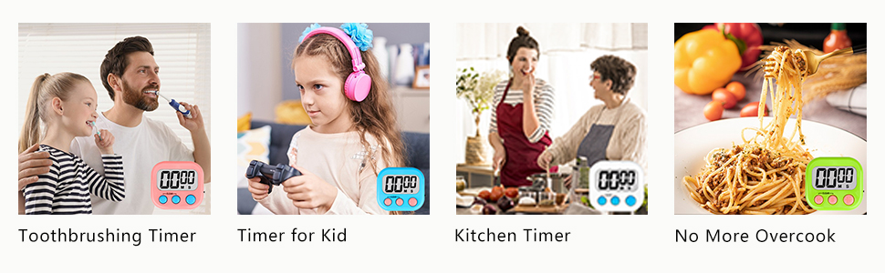 ZILLEEN Classroom Timers for Kids Classroom Magnetic Digital Kitchen Timers for Cooking Teachers Gym Game 6 Pcs