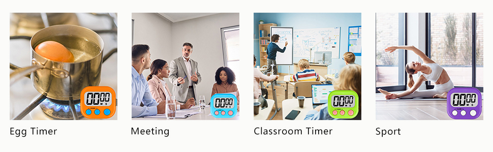 ZILLEEN Classroom Timers for Kids Classroom Magnetic Digital Kitchen Timers for Cooking Teachers Gym Game 6 Pcs