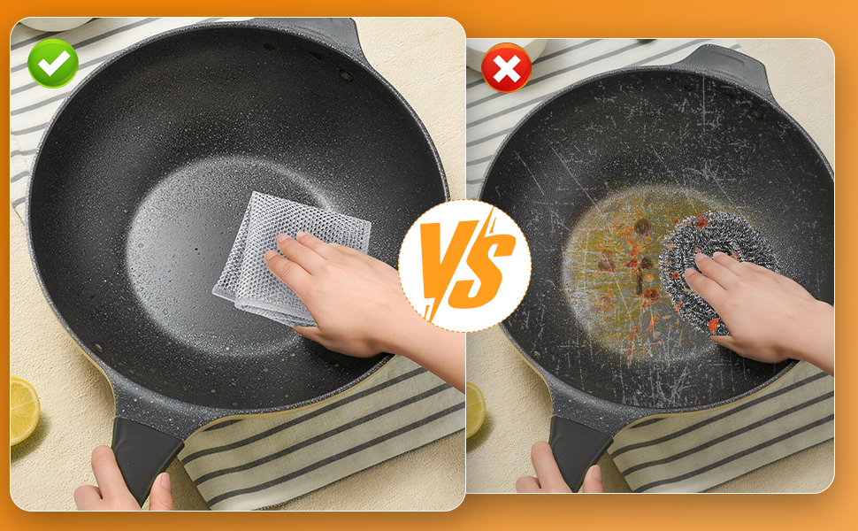 20 Pcs New Upgrade 3-Layer Metal Dish Cloth, No Scratches Wire Cleaning Cloth , Reusable Multipurpose Wire Dishwashing Rag for Kitchen Cleaning Cloths,Sinks,Dishes,Stove Top, Dimensions, 7.87“ x 7.87”