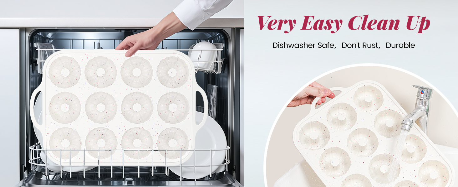 SJ Silicone Mini Fluted Tube Pan with Metal Reinforced Frame, Non-Stick (2PCS), moldes de silicona para gelatina, Small Cake Baking Pan for para chocoflan, Donuts, Cornbread, Brownies, Jellies