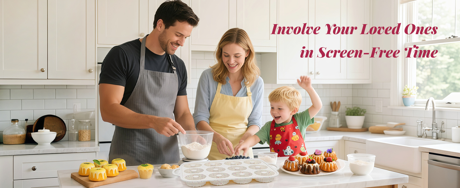 SJ Silicone Mini Fluted Tube Pan with Metal Reinforced Frame, Non-Stick (2PCS), moldes de silicona para gelatina, Small Cake Baking Pan for para chocoflan, Donuts, Cornbread, Brownies, Jellies