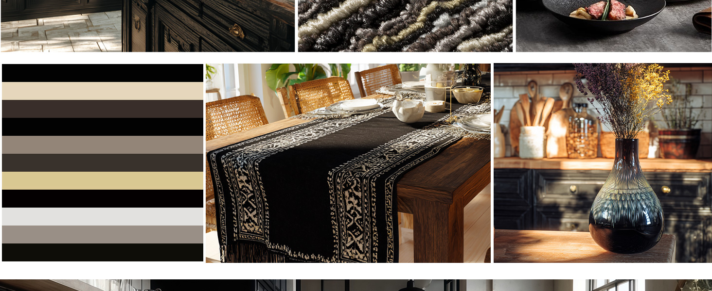 Kitchen Rugs Sets of 2-Non Slip Kitchen Mats for Floor-Thick Stain Resistant Vintage Kitchen Floor Mat Runner Carpet for Hallways Entryway Laundry Room Washable（Black 22