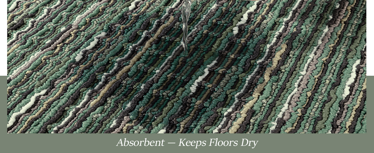 Kitchen Rugs Sets of 2-Non Slip Kitchen Mats for Floor-Thick Stain Resistant Vintage Kitchen Floor Mat Runner Carpet for Hallways Entryway Laundry Room Washable（Green 22