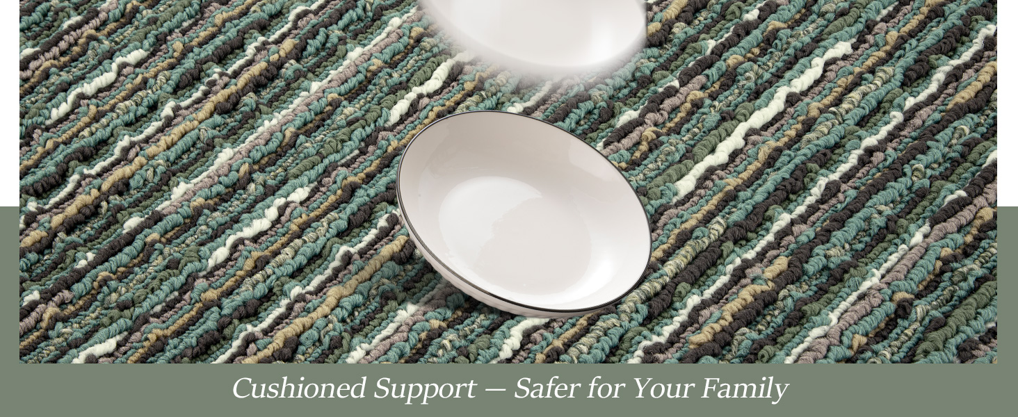 Kitchen Rugs Sets of 2-Non Slip Kitchen Mats for Floor-Thick Stain Resistant Vintage Kitchen Floor Mat Runner Carpet for Hallways Entryway Laundry Room Washable（Green 22