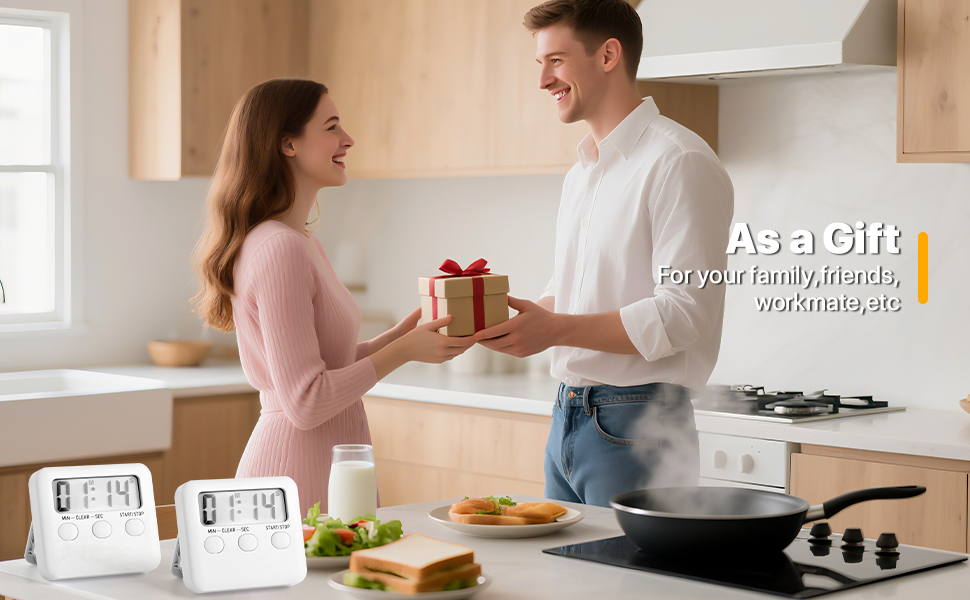 2 Pack, Magnetic Loud Alarm Large LCD Screen Digital Timer for Kids time Management, Study, Exercise, Workout Timing, Kitchen Timers for Food Cooking, Eggs Boiling