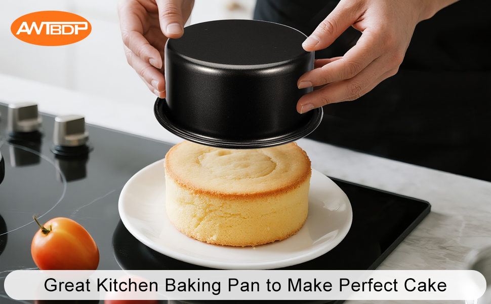 4 Inch Cake Pan Set of 3, Nonstick Smash Cake Pans with 100PCS Parchment Paper for Christmas Birthday, Round Mini Cake Pans Tin for Baking Layer Cakes Small Cheesecake, Straight Side & Dishwasher Safe