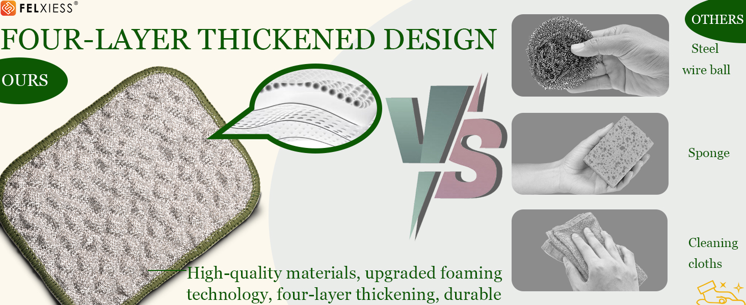 2026 New Double Side Non Scratch Wire Dishcloths,Multipurpose Wire Dishwashing Rags for Wet and Dry, Reusable Metal Dish Cloth,Wire Miracle Cleaning Cloths for Kitchen(Silver 6Pcs)