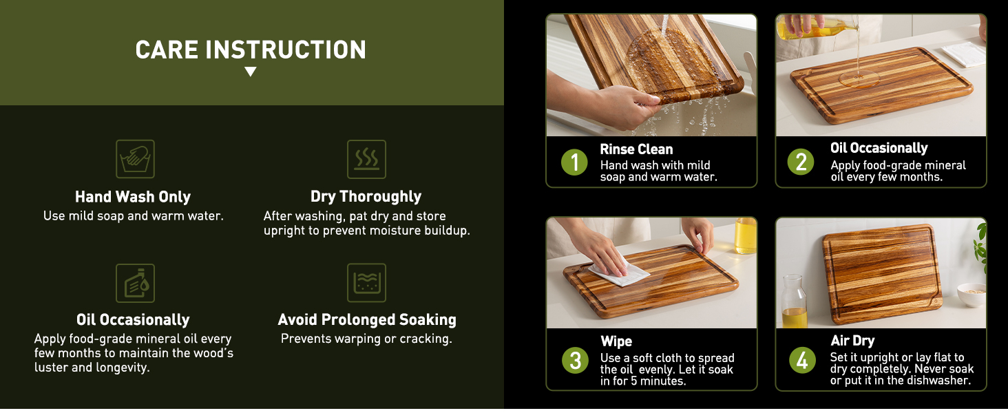 3 Pack Teak Wood Cutting Board Set for Kitchen Charcuterie Board Serving Heavy Duty Non Toxic Slip Over Sink Solid Thick Haus Wooden Chopping Board Large Big Small Meat Best Kitchen Essential Gift