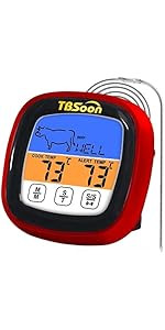 Multifunctional Digital Thermometer for Cooking,Food Thermometer+Thermometer Alarm+Kitchen Timer,Large Color Screen,Instant Read,Fast Response,grill bbq accessories,Kitchen Oven Meat Thermometer-DMT02