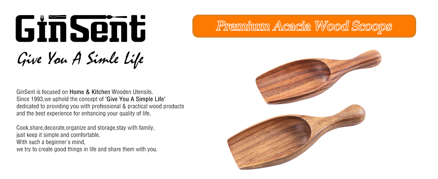 Wooden Coffee Scoop, 6.3 Inch Large Ground Coffee Scoop, Acacia Wood Wooden Scoop Coffee Spoons for Jars Canisters, Bath Salts, Tea, Sugar, Laundry Detergent