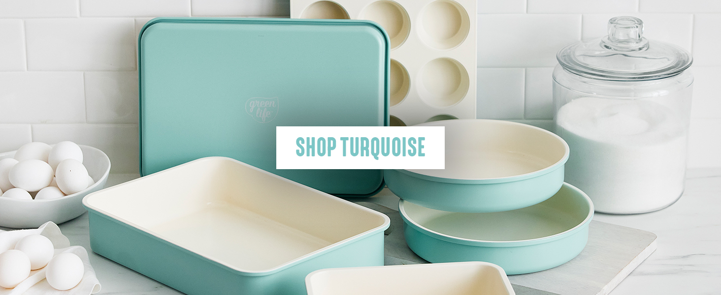 GreenLife 6 Piece Nonstick Bakeware Set, Non-Toxic PFAS-Free Ceramic Oven Pans, Dishwasher & Oven Safe to 450°F, Easy Release Baking Sheet, Loaf Pan, Rectangle & Round Cake, Muffin Pan, Sage