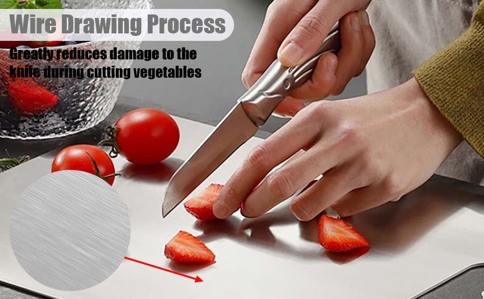 Titanium Cutting Board Set of 3, 2026 New Upgrade 100% Pure Titanium Cutting Boards for Kitchen, Double Sided Food-Grade Chopping Board for Meat Vegetable Fruit (S+M+L)