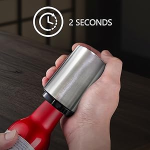 Magnetic Beer Bottle Opener with Automatic Cap Catcher, Ultra Premium Stainless Steel Soda & Beer Bottle Opener, Push & Pull Convenient Design Bar Accessory