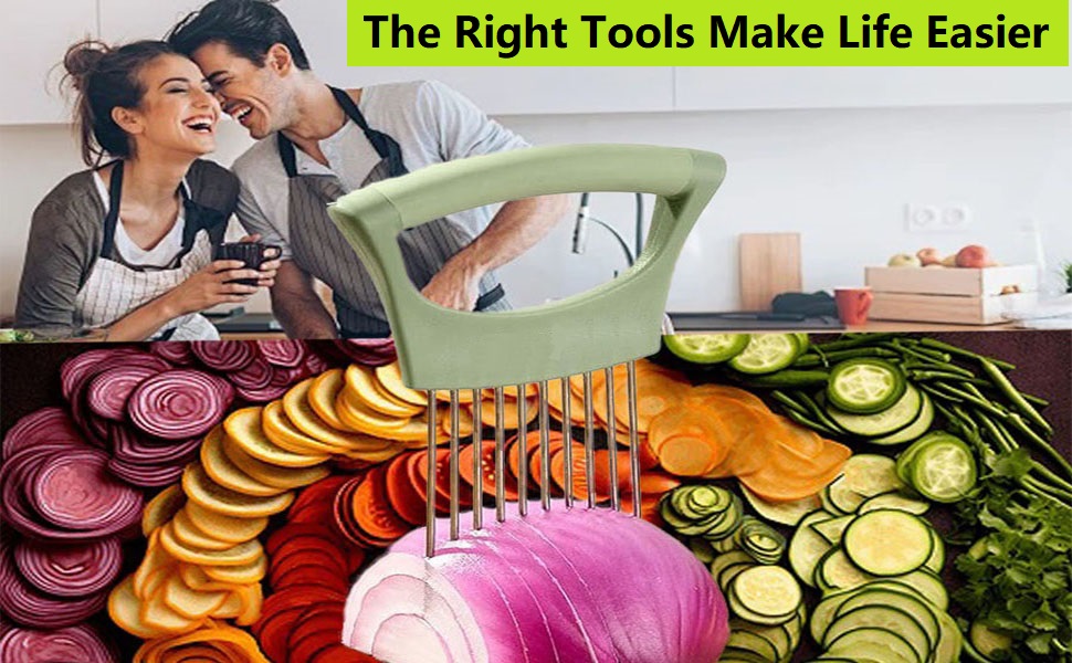 Upgraded Stainless Steel Lemon Slicer Onion Cutter, Onion Holder for Slicing, Vegetable Cutter Kitchen Chopper Slicing Assistant Tool for Potato and Tomato Avocados Eggs Meat (1, Pink)