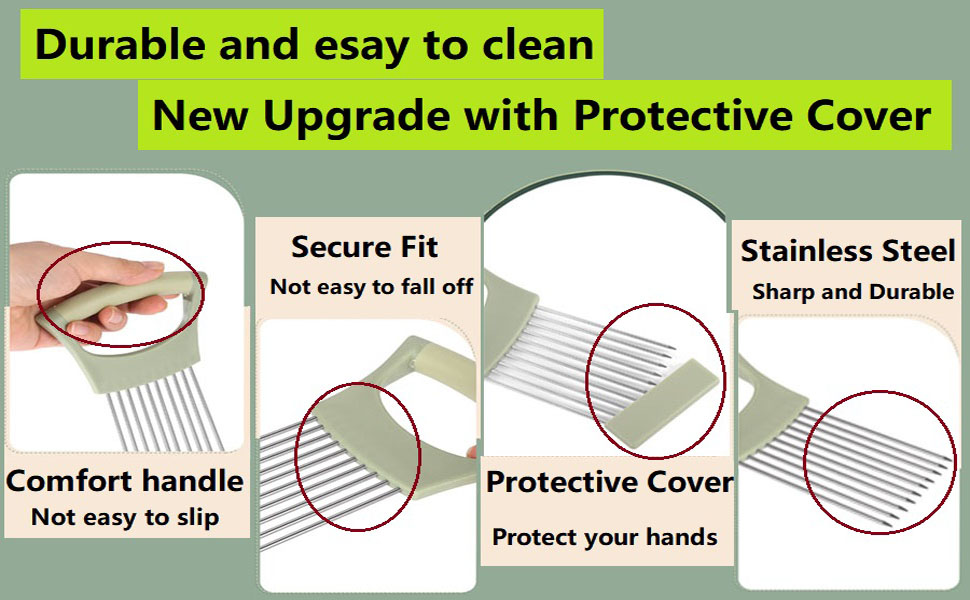 Upgraded Stainless Steel Lemon Slicer Onion Cutter, Onion Holder for Slicing, Vegetable Cutter Kitchen Chopper Slicing Assistant Tool for Potato and Tomato Avocados Eggs Meat (1, Pink)