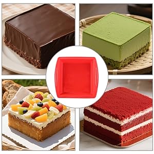 Silicone Square Brownie Pan 2 Pack, 8x8 Baking Pan for Brownies, Cakes, Bread, Pie & Lasagna – BPA Free, Heat Resistant, Flexible Silicone baking mold, Oven, Microwave, Dishwasher Safe