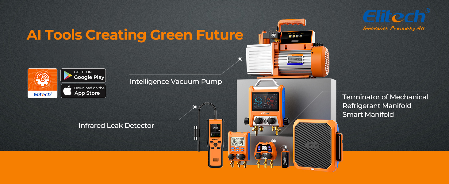 Elitech Laser Temperature Gun, Non-Contact Digital Infrared Thermometer, Adjustable Emissivity, Backlight, Handheld for Grill, Meat, Food, Candy, Automotive, HVAC Tools, -50~530°C(-58~986°F), DIT-220