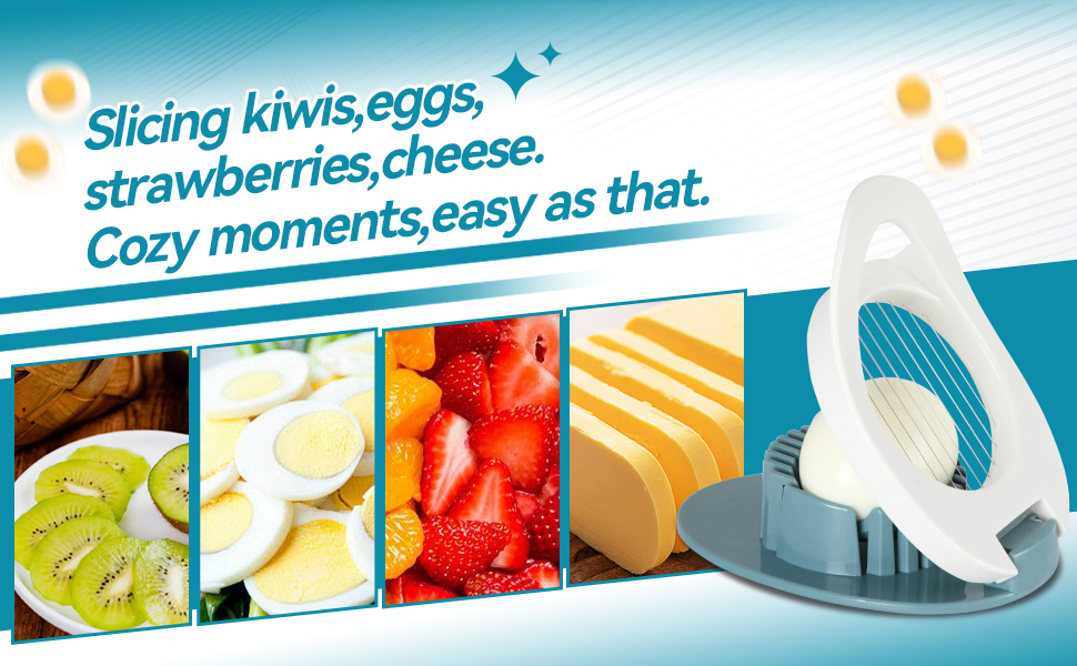 Egg Slicer & Dicer for Hard Boiled Eggs - Heavy Duty Cutter Dicer with Stainless Steel Wire, Cuts Strawberries, Kiwis & Soft Fruits Effortlessly - Easy-Clean Kitchen