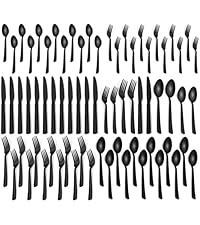 Yoehka Silicone Cooking Utensils Set for Nonstick Cookware, 4Pcs Heat Resistant Kitchen Silicone Spatula and Spoon Set with Stainless Steel Handle, Mixing, Flipping, Turning, Stirring, Black