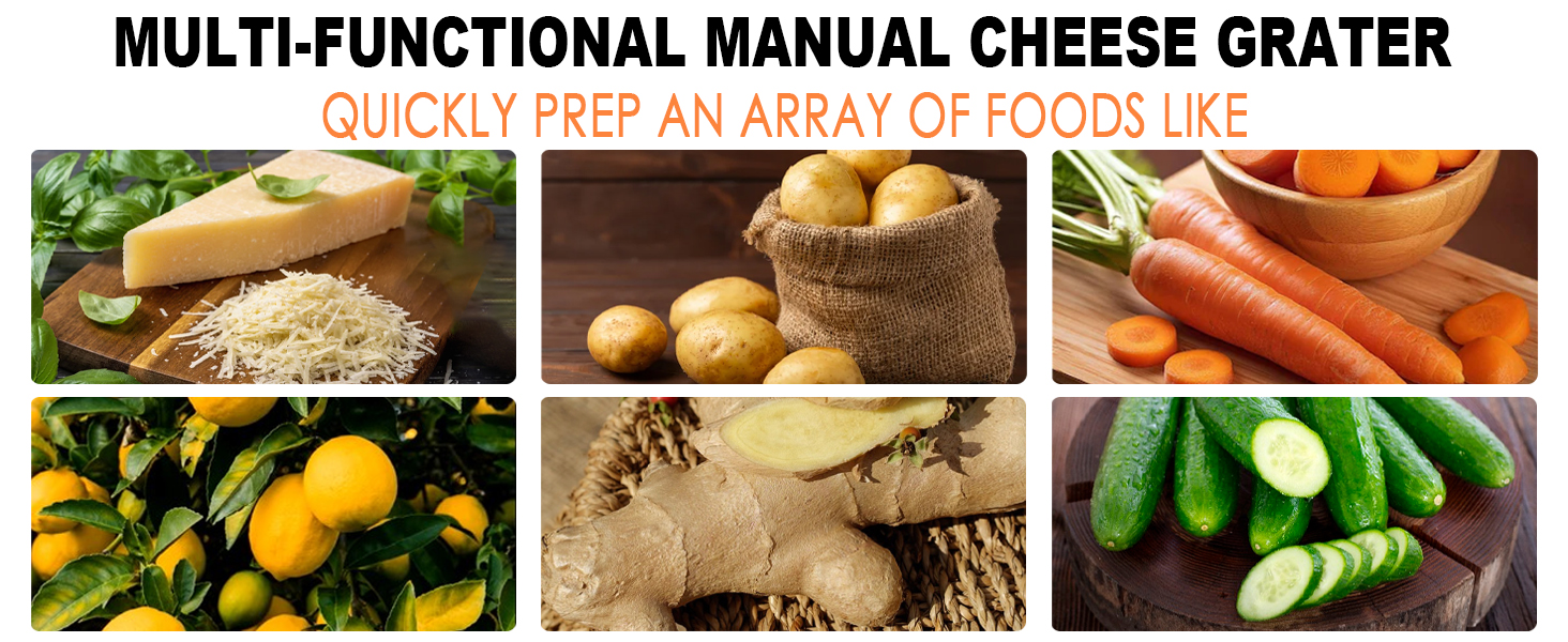 Cheese Grater Citrus Lemon Zester with Food Storage Container & Lid - Perfect For Hard Parmesan Or Soft Cheddar Cheeses, Ginger, Vegetables, Butter, Chocolate & Nutmeg, Gray