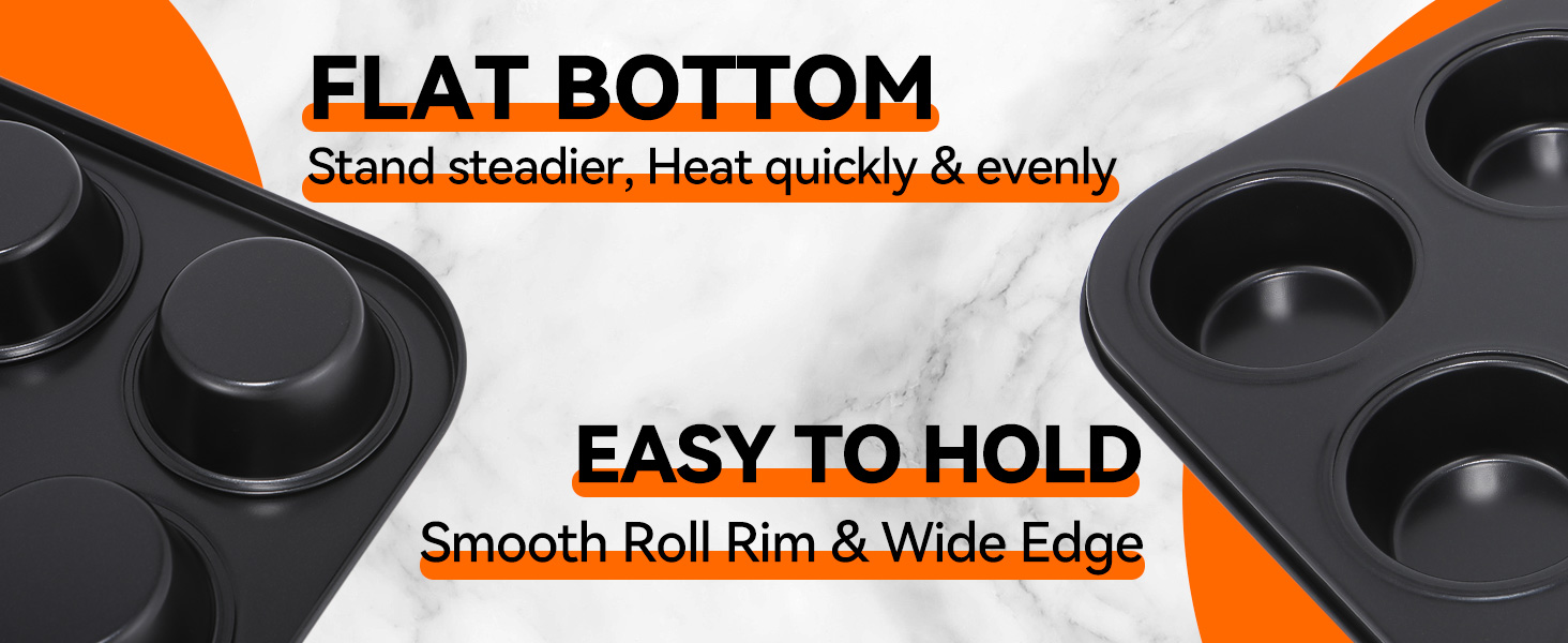 Yoehka 2 Pack Muffin Pan for Baking, Nonstick Cupcake Pan Set, Standard 12-Cups Muffin Tin for Baking Cupcakes, Carbon Steel Baking Supplies