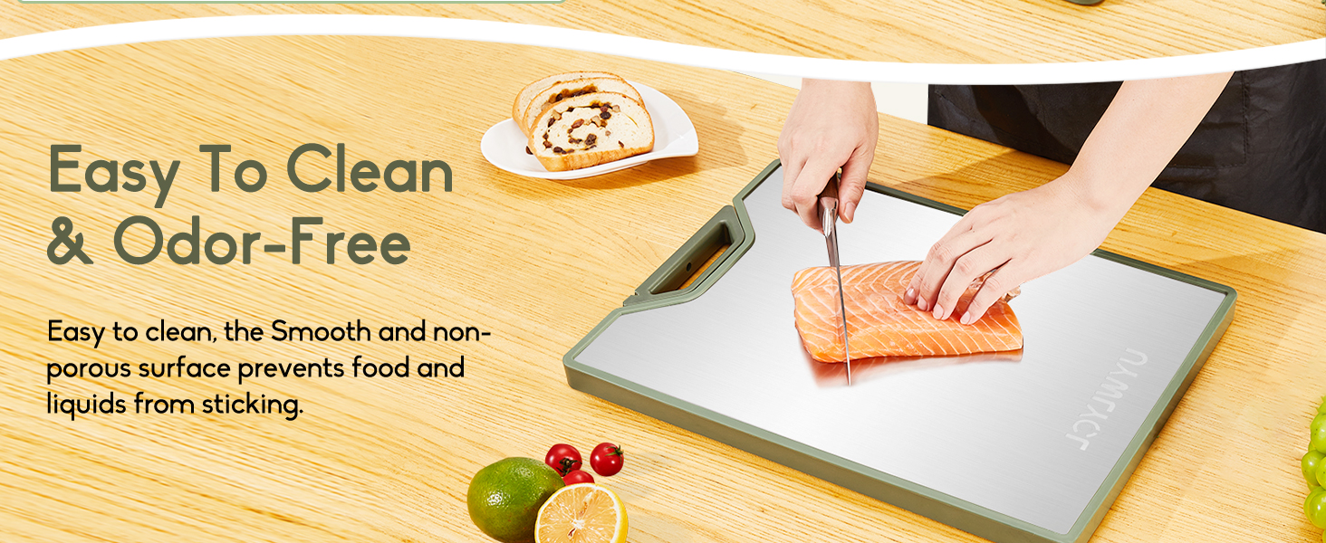 Titanium Cutting Board for Kitchen, Extra-Thick Double Sided Non-Toxic, Titanium & Wheat Straw PP, Food-Grade Chopping Board, Easy to Clean, Large 16"x11"