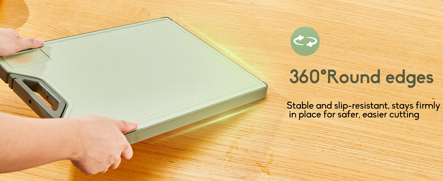 Titanium Cutting Board for Kitchen, Extra-Thick Double Sided Non-Toxic, Titanium & Wheat Straw PP, Food-Grade Chopping Board, Easy to Clean, Large 16"x11"