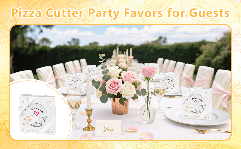 30Pcs Pizza Cutter Wedding Party Favors for Guests, White Mini Stainless Steel Pizza Cutter with Gift Box for Bridal Decoration Baby Shower Return Souvenirs Guest Prizes