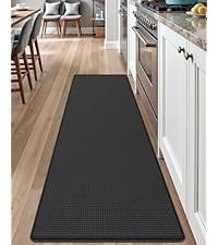 DEXI Kitchen Floor Mats 3 Pieces Non Slip, Washable Runner Rugs Absorbent,Thin Standing Carpet Soft Comfort for Sink Hallway Entryway Laundry Room Boho Decor, Rust