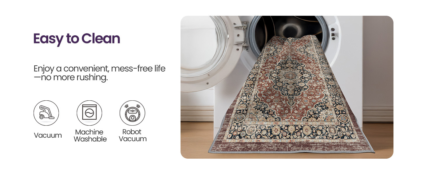 DEXI Kitchen Floor Mats 3 Pieces Non Slip, Washable Runner Rugs Absorbent,Thin Standing Carpet Soft Comfort for Sink Hallway Entryway Laundry Room Boho Decor, Rust