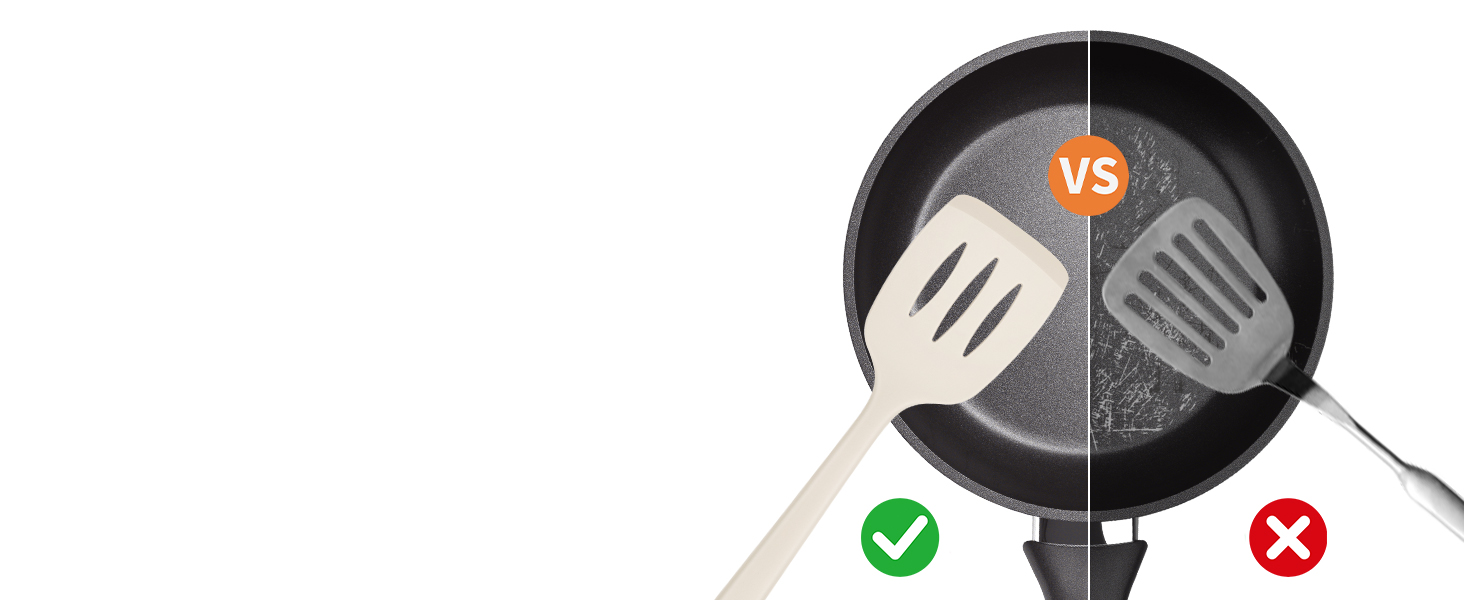 Pack of 2 Silicone Spatula Turners, Non Stick Slotted Kitchen Spatula Set, Heat Resistant BPA Free Kitchen Utensils, One-Piece Design, Suitable for Flipping Fish, Eggs, Steak, Pancakes(KHAKI)