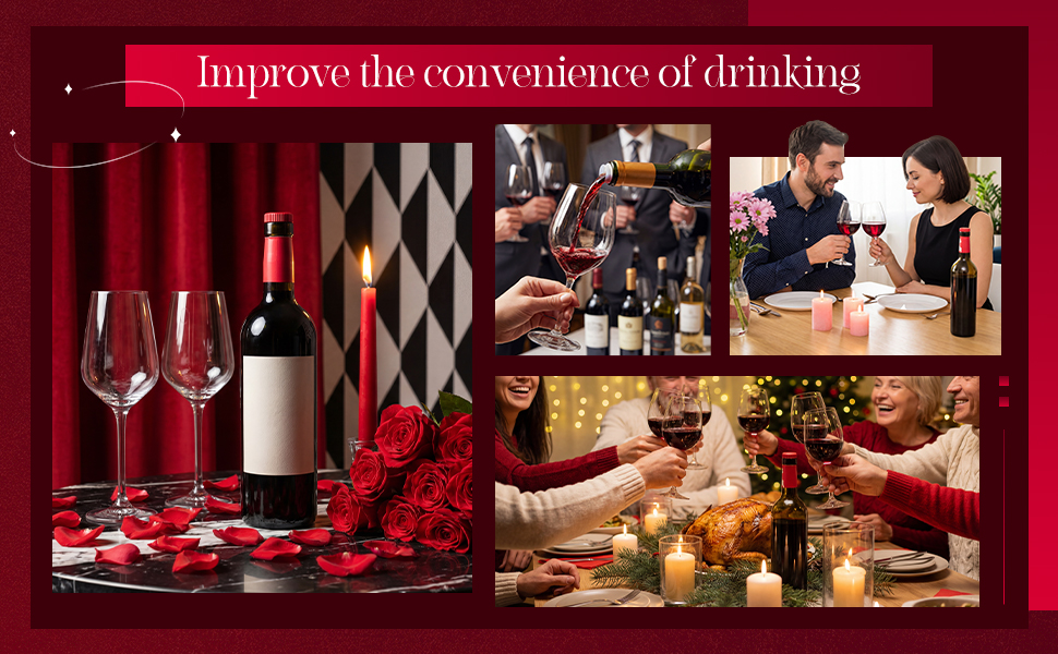 Slow Wine Pourer Spout for Corked Bottles Valentine's Day Pour and Seal Plastic Wine Pourers with Lid for Storing Precise Pouring Valentine's Day Restaurant Supplies(Red,48 Pcs)