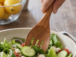 Home Hero Wooden Utensil Set 11 Pcs – Natural Teak Wooden Kitchen Utensils Set with Sturdy, Easy-to-Clean Wooden Spoons for Cooking – Non-Scratch Teak Cooking Utensils (11 pcs)