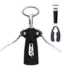 Wing Corkscrew Wine Opener, Premium Zinc Alloy Manual Bottle Opener, Heavy Duty Multifunctional Tool for Kitchen, Bar, Restaurant & Waiters (Silver)