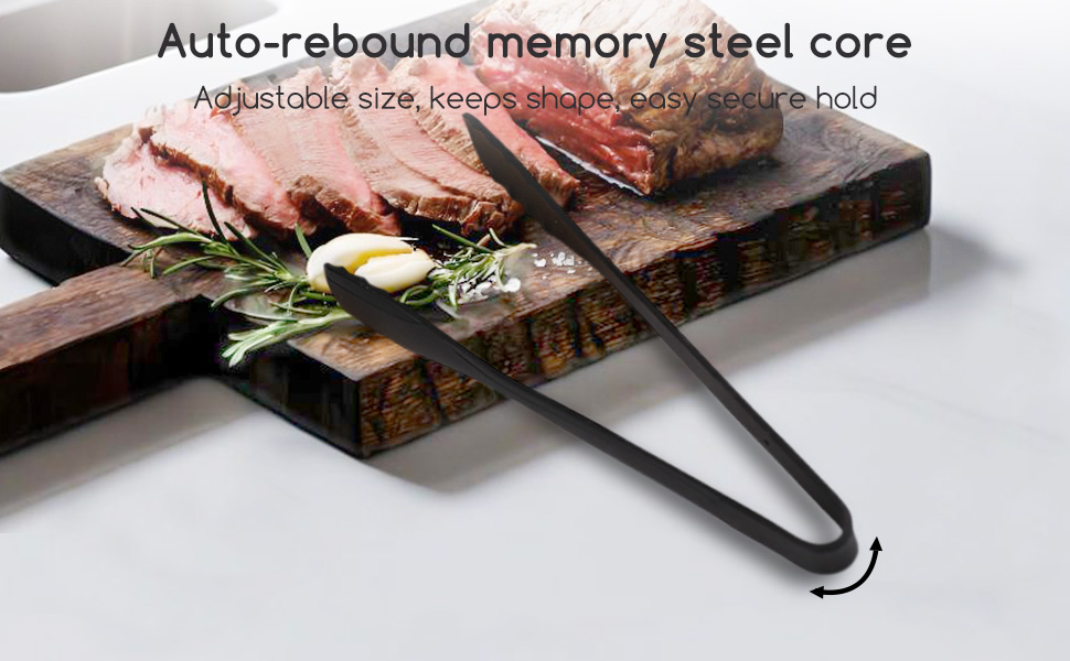 SOLEADER 11 Inch Silicone Tongs for Cooking Heat Resistant, Lightweight Non-Scratch Stainless Steel, Kitchen & BBQ Tools with Silicone Tips for Flipping Fish, Steak, Toast & Bread (2-Pack)