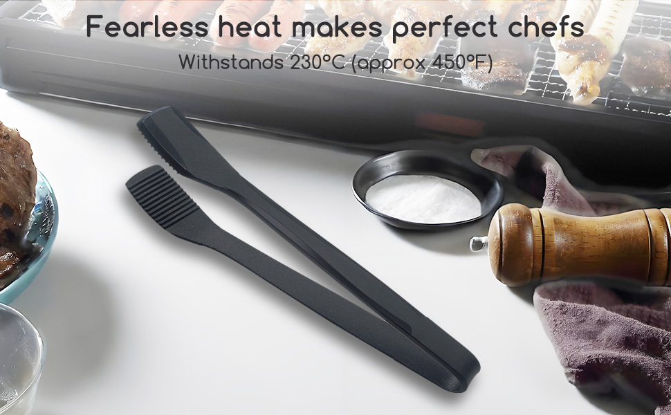 SOLEADER 11 Inch Silicone Tongs for Cooking Heat Resistant, Lightweight Non-Scratch Stainless Steel, Kitchen & BBQ Tools with Silicone Tips for Flipping Fish, Steak, Toast & Bread (2-Pack)