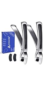 SOLEADER 11 Inch Silicone Tongs for Cooking Heat Resistant, Lightweight Non-Scratch Stainless Steel, Kitchen & BBQ Tools with Silicone Tips for Flipping Fish, Steak, Toast & Bread (2-Pack)