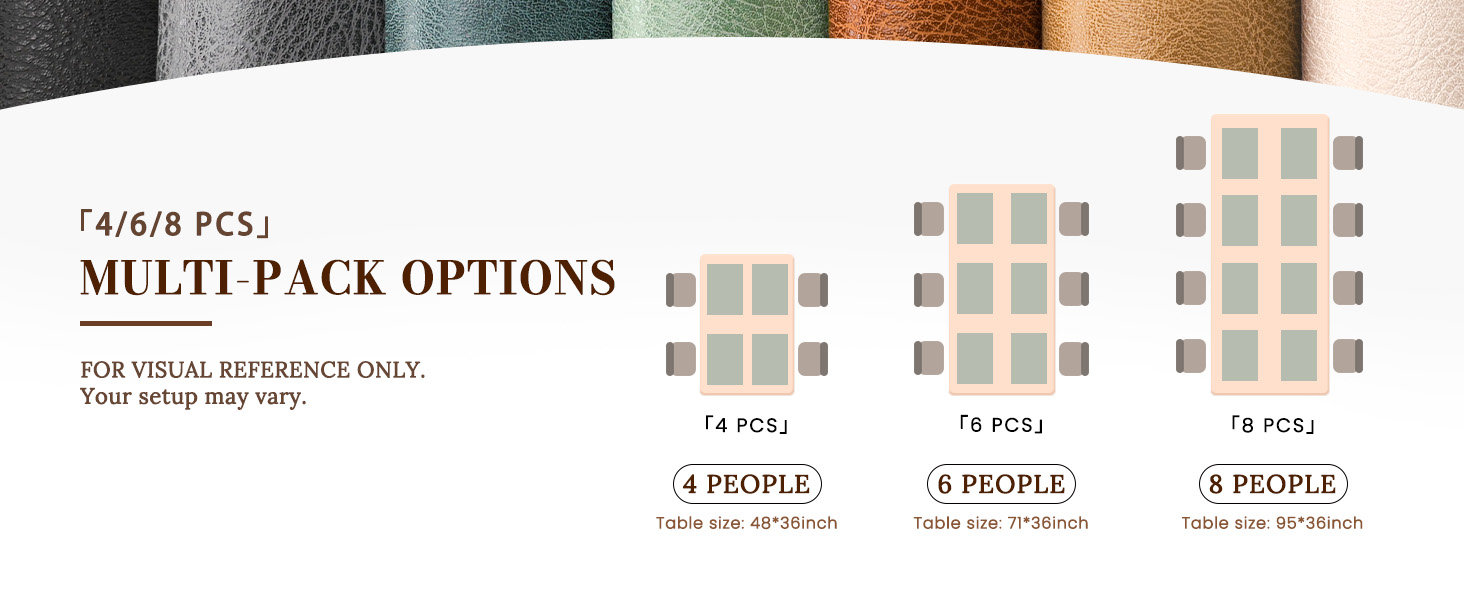 Roxifina Faux Leather Placemats Set of 6 - Vinyl Placemats Wipeable Waterproof Oil-Proof PU Place Mats Heat Resistant Reversible Table Mats for Dining, Kitchen, Outdoor, 12 x 17 Inch (Green)